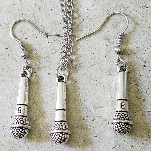 Jewelry - Microphone necklace and earring set